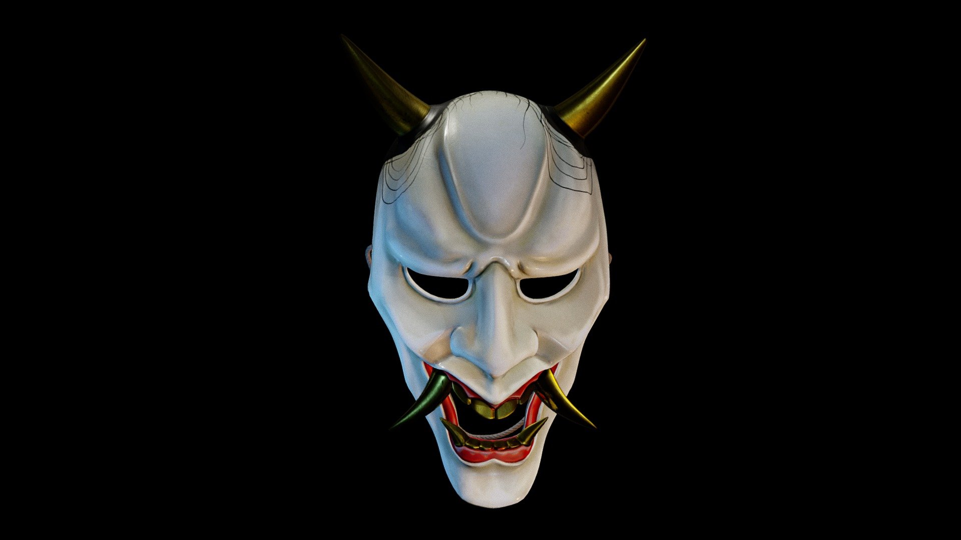 Hannya Japanese Mask - 3D Model By Nom (@nomthewise) [28480aa] - Sketchfab