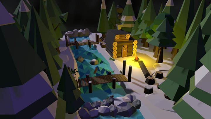 A Lonely Cabin 3D Model