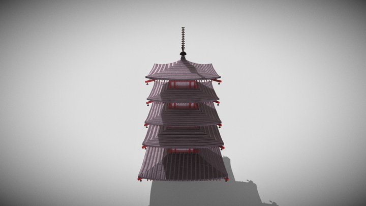 CT6007-Japanese Pagoda 3D Model