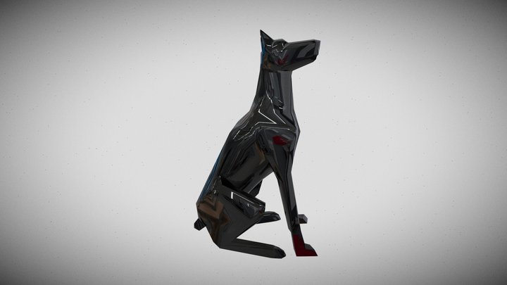 Dog3d | Low Poly | Origami 3D Model