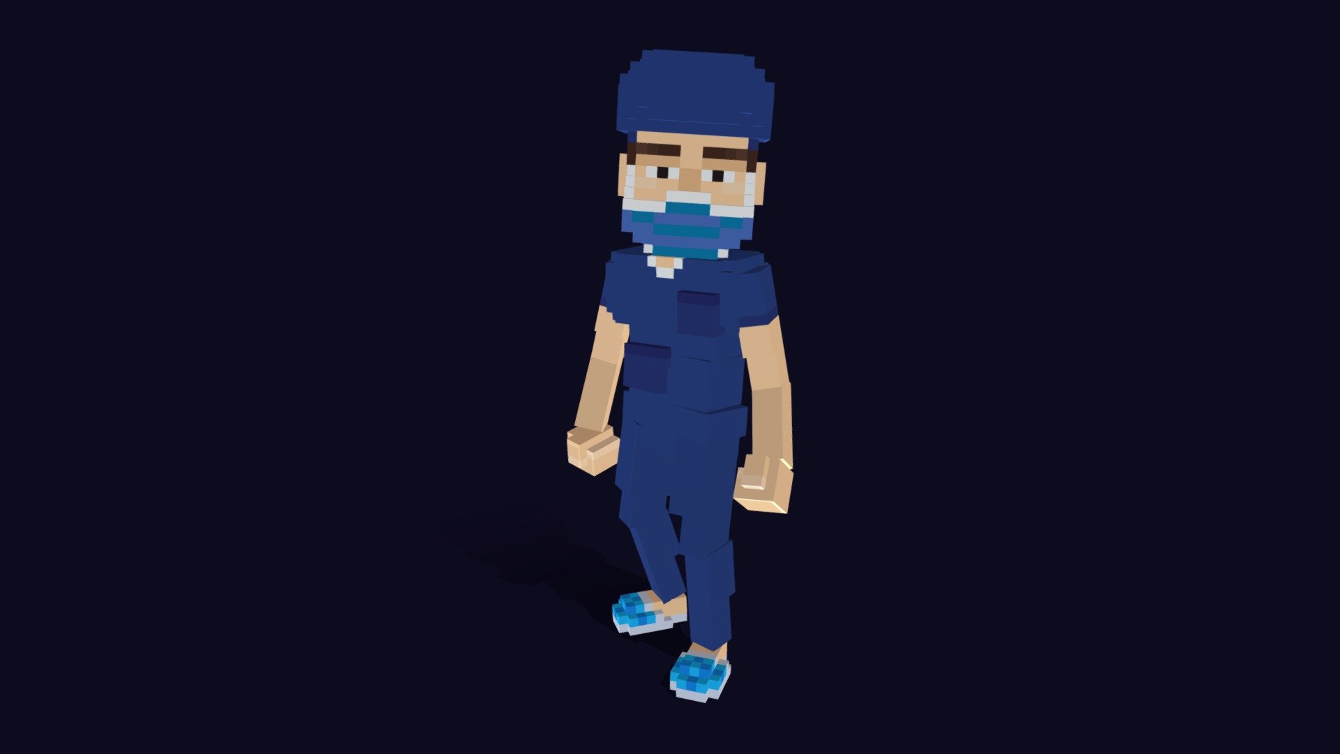 Voxel Doctor Character - 3D Low Poly Model - Buy Royalty Free 3D model ...