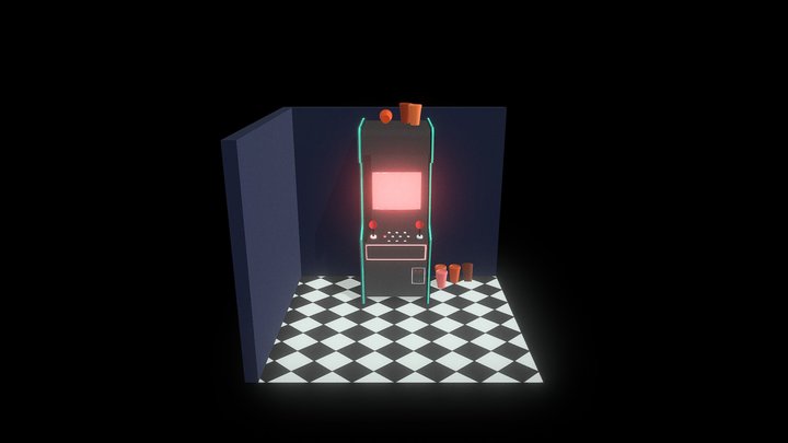 retro arcade machine 3D Model