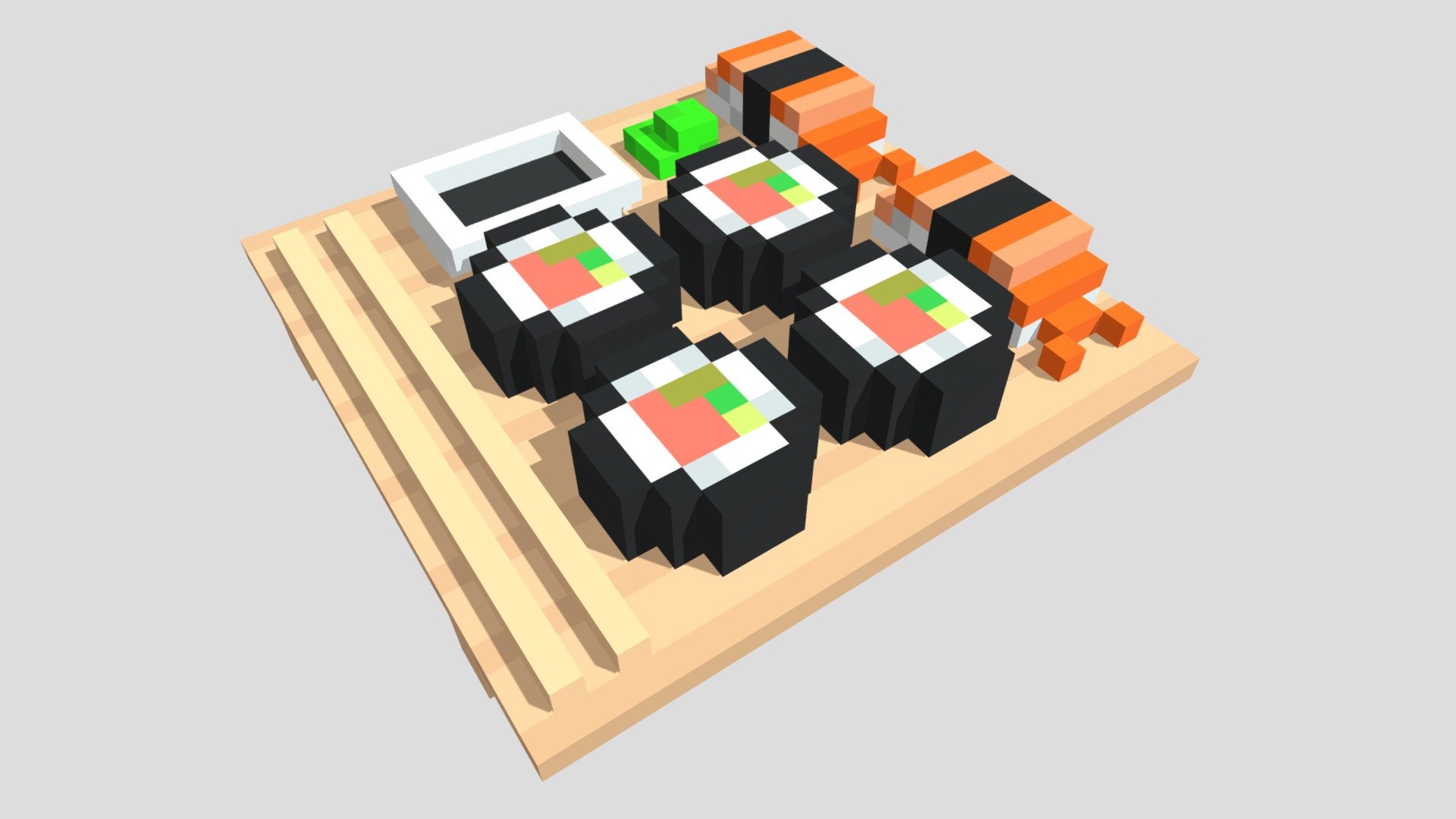 Sushi voxel art