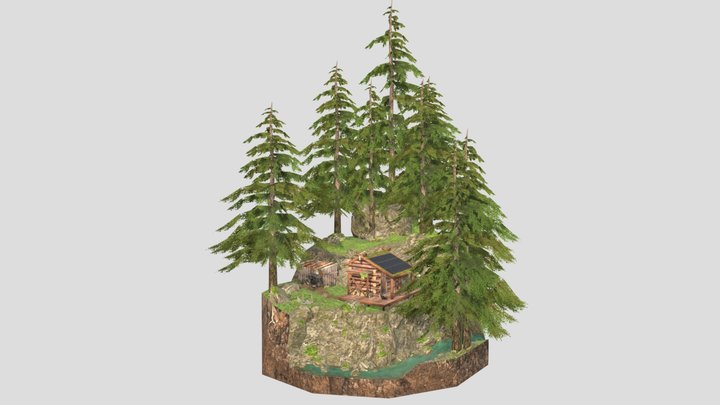 DAE Diorama - Forest Loner 3D Model