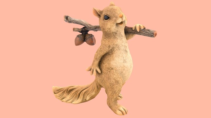 Squirrel and Acorn Figure - Metashape app 3D Model