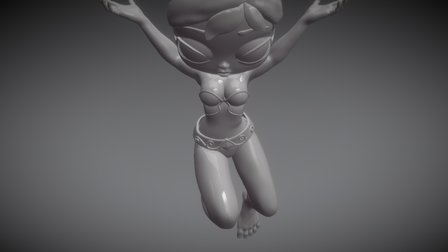 Girl Jump Pose Fin 3D Model