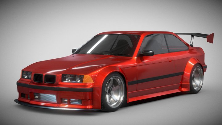 BMW E36 Widebody 3D Model