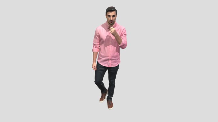Pink Button-Down Casual – Modello 3D gratuito STL