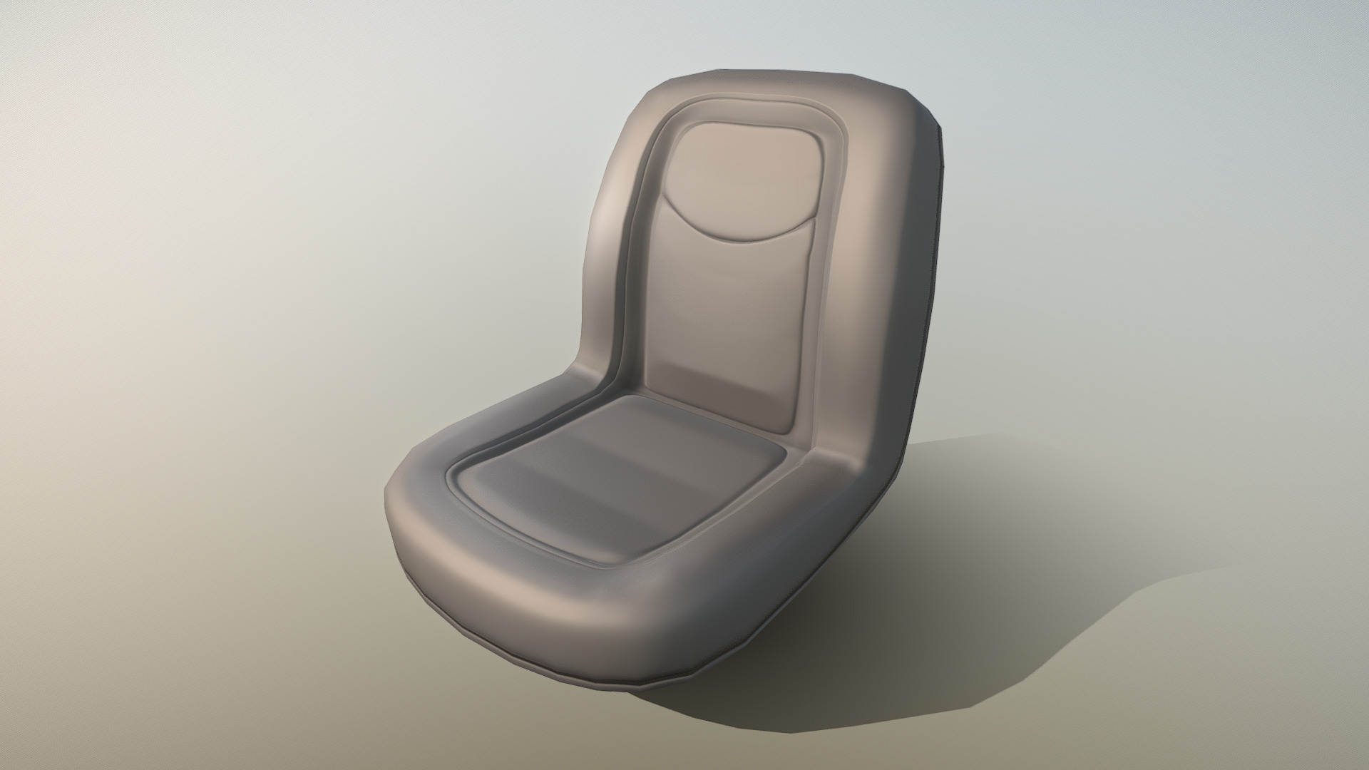 3D model Excavator Seat (Low-Poly Version) - This is a 3D model of the Excavator Seat (Low-Poly Version). The 3D model is about a silver and black object.