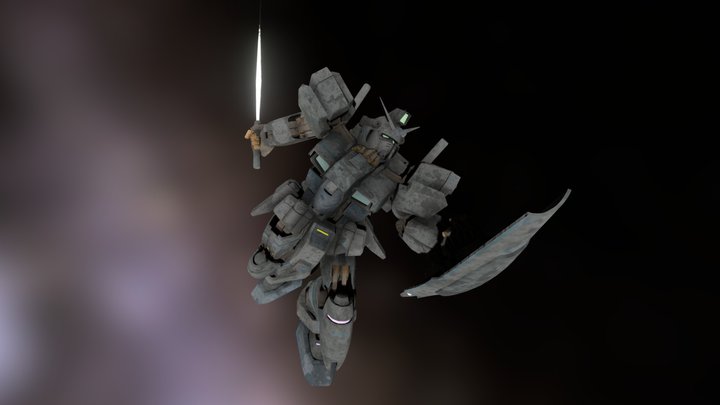 Gundam GP01 Close Combat Mobile Suit 3D Model