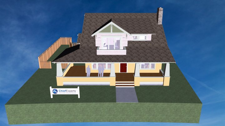 Crafstman Style 2 Story Home 3D Model