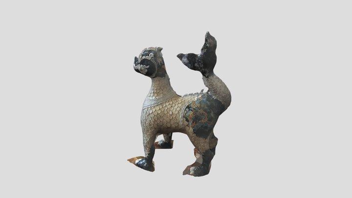Onyx Dragon Horse Statue 3D Model
