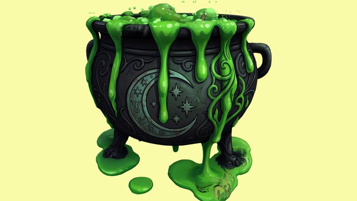 Bubbling Witch Cauldron - Animated Loop