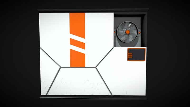 [Sci-Fi] Coner Wall 3D Model