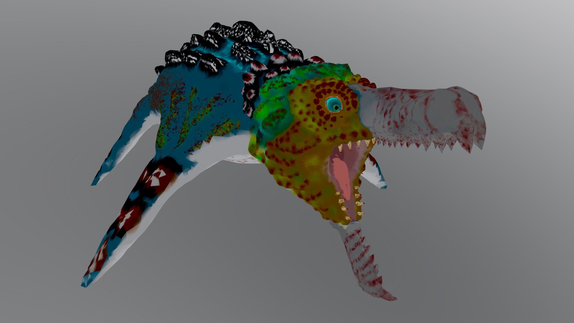 Speculative evolution Choristodera 3D model by Urbilateria