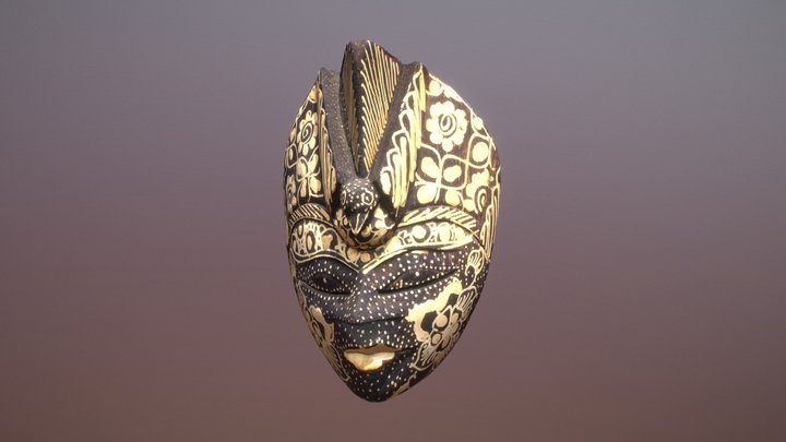 Ethnic Wooden Mask 1 3D Model