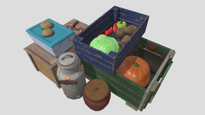 Pile of food (lowpoly) – Modello 3D gratuito STL