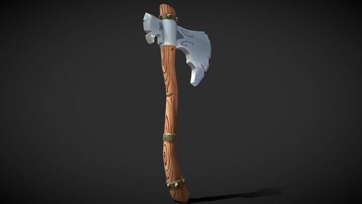 Stylized Game Ready Axe 3D Model