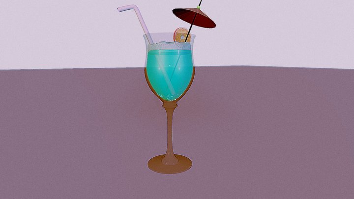 Blue Summer cocktail 3D Model