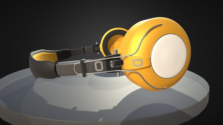 Casque jaune 3D Model