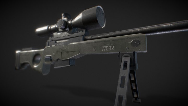 LRX-24 Tactical Sniper Rifle – Game Ready 4K PBR 3D Model