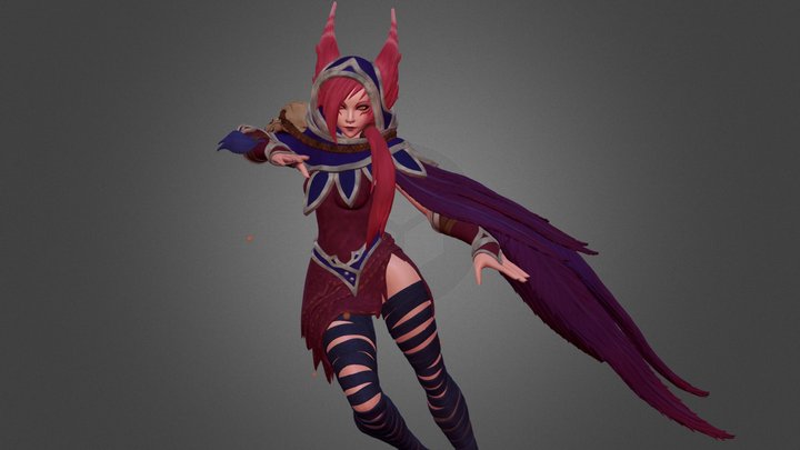 Xayah League of legends fanart 3D Model