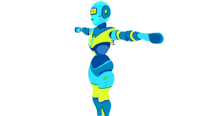 Robot - T Pose - 3D Illustration 3D Model