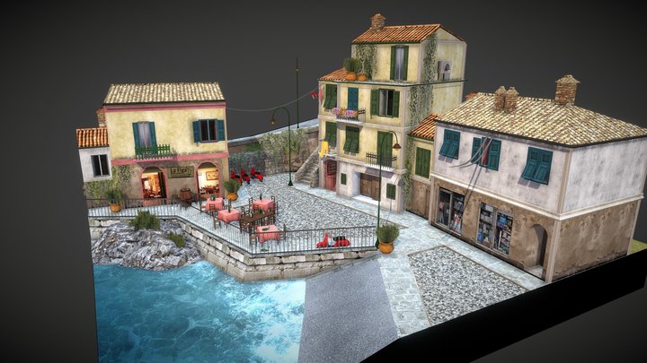 1DAE03 Robin v.D. City Scene Italy 3D Model