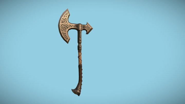 Steel War Axe (Skyrim fan art) 3D Model
