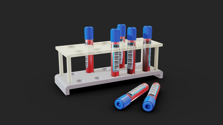 Vacutainer Blood Collection Tube 3D Model