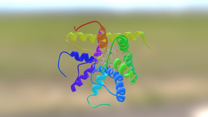hERG model with Amiodarone 3D Model