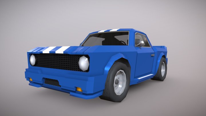 Low poly muscle car 3D Model