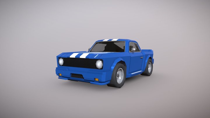 Low poly muscle car 3D Model