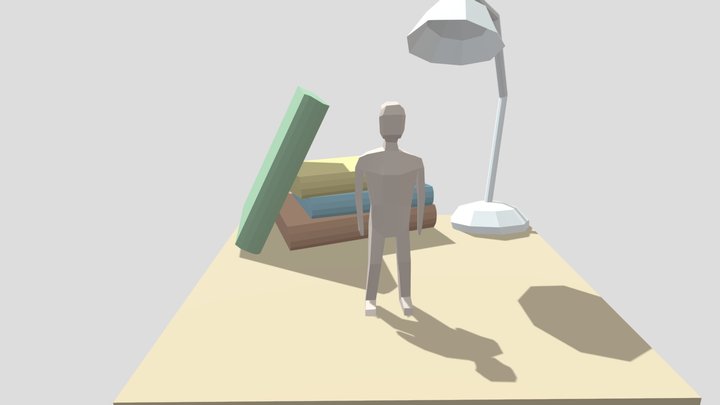 Low Poly Clay Man and Desk - Gravity Sketch 3D Model
