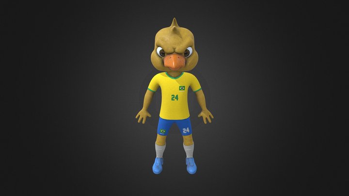 Canarinho Pistola (Brasil Soccer Team Mascot) 3D Model
