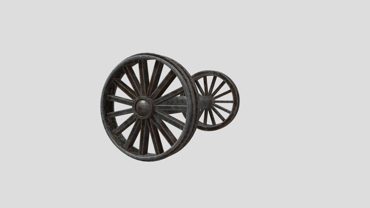 Front wheels for rusty train 3D Model