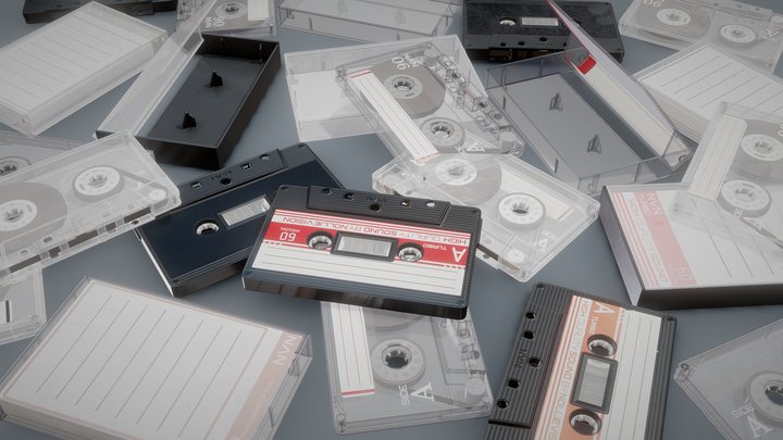 Cassette Tape Collection 3D Model