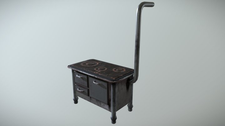 Old Wood/Coal Stove 3D Model