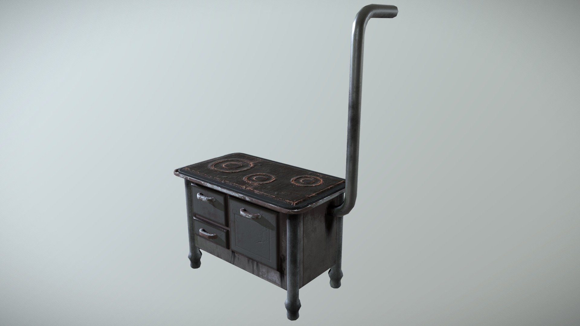 Old Wood/Coal Stove — Sketchfab embed 3D viewer