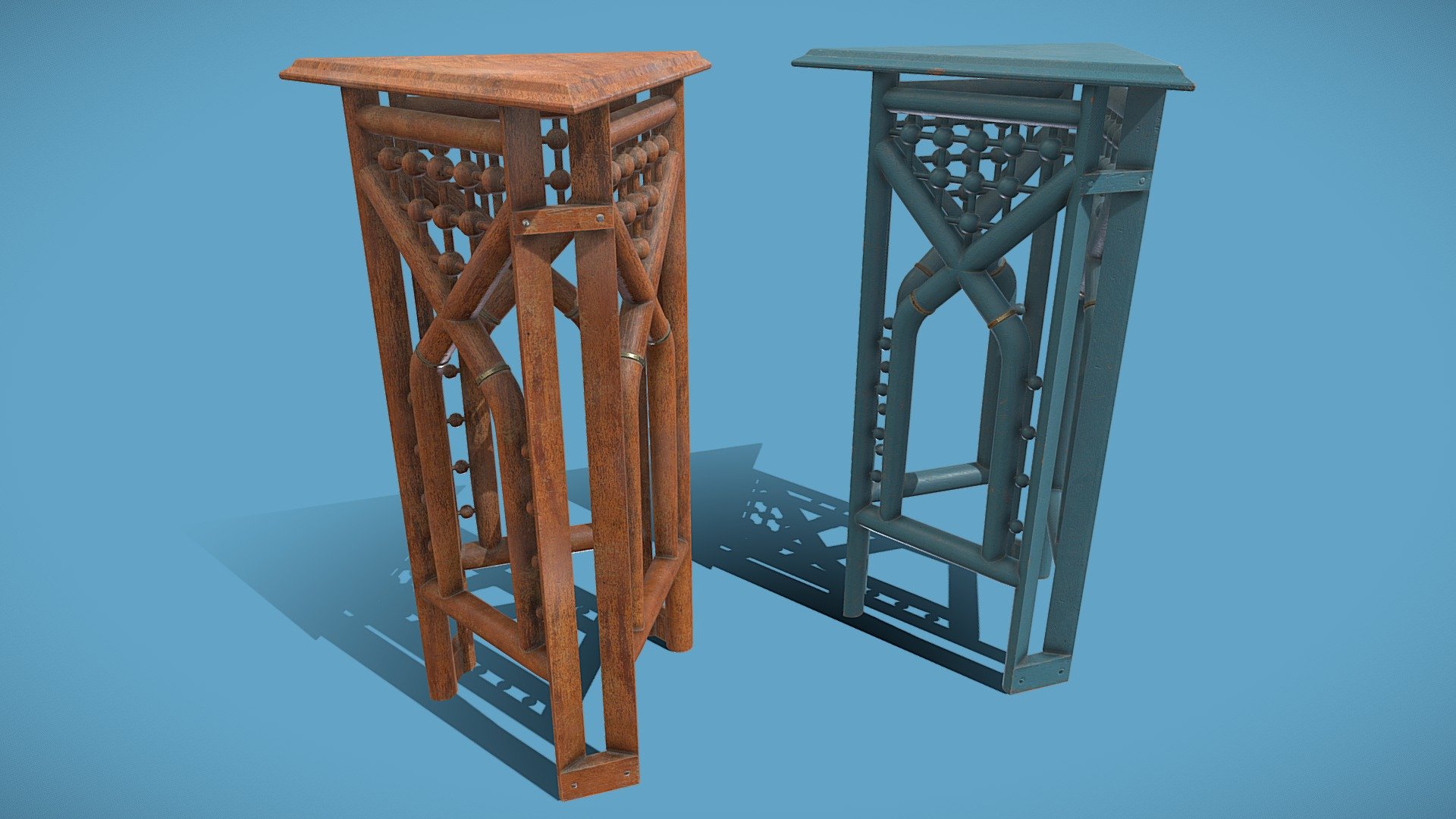 1800s Stick and Ball End Tables Type B - Download Free 3D model by Mad ...