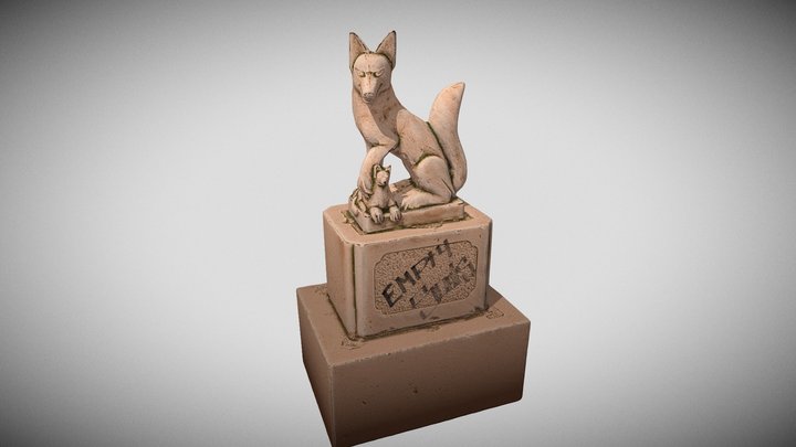 Stylized Fox Monument 3D Model