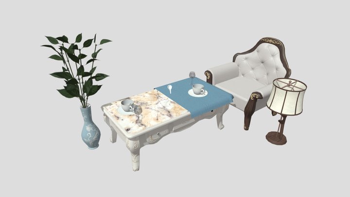 European style furniture 3D Model