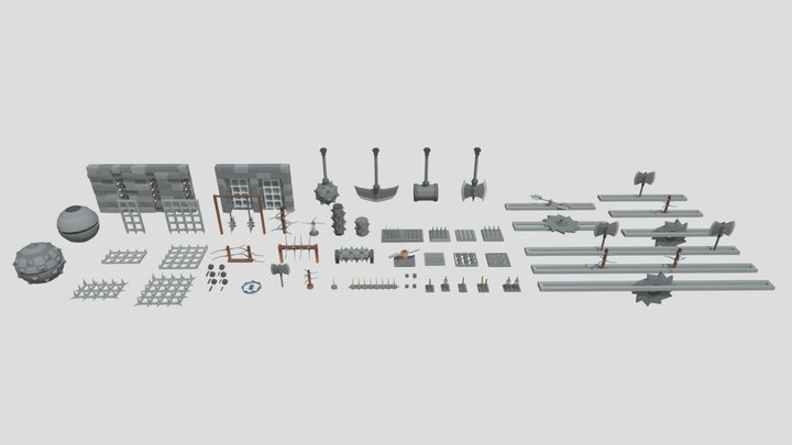 Low Poly Trap Pack 3D Model