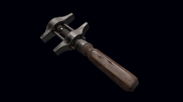 Antique French Wrench 3D Model