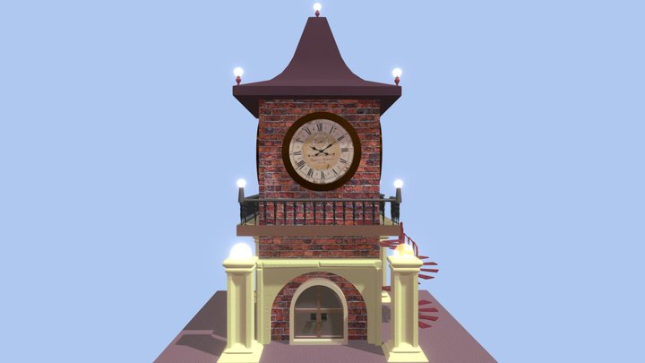Clock tower modular 3D Model