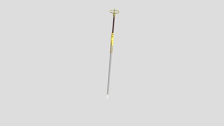 Low Poly Emerald Sword 3D Model