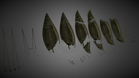 Resdayn Longboat Wrecks Tileset 3D Model