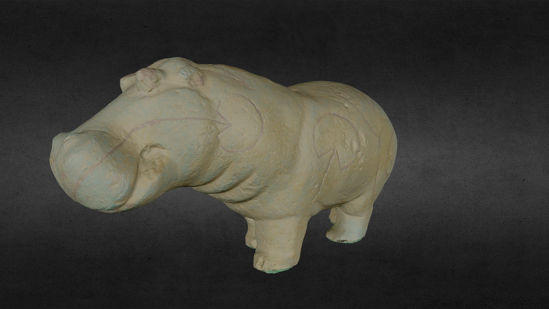 Plaster reproduction of faience hippopotamus