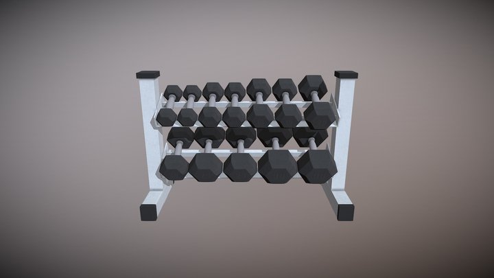 3d Illustration Of Bodybuilding Equipment And Dumbbells On A