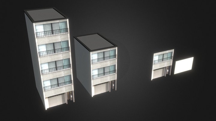 2 Buildings + Modular Facades | CC0 3D Model